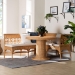 bali & pari Monica Bohemian Light Honey Rattan 3-Piece Dining Nook Set - BSOMonica-3PC Dining Nook Set