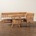 bali & pari Matilde Bohemian Light Honey Rattan 3-Piece Dining Nook Set - BSOMatilde-3PC Dining Nook Set