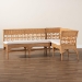 bali & pari Oxford Bohemian Light Honey Rattan 2-Piece Dining Nook Bench Set - BSOOxford-Light Honey Rattan-2PC Bench Set