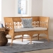 bali & pari Oxford Bohemian Light Honey Rattan Dining Bench with Armrests - BSOOxford-Light Honey Rattan-Arm-Bench