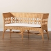 bali & pari Oxford Bohemian Light Honey Rattan Dining Bench with Armrests - BSOOxford-Light Honey Rattan-Arm-Bench