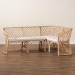bali & pari Aysi Bohemian Light Honey Rattan 2-Piece Dining Nook Bench Set - BSOAysi-Light Honey Rattan-2PC Bench Set