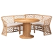 bali & pari Ellard Bohemian Light Honey Rattan 3-Piece Dining Nook Set
