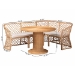 bali & pari Ellard Bohemian Light Honey Rattan 3-Piece Dining Nook Set - BSOAysi/Braided-3PC Dining Set