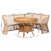 bali & pari Frayne Bohemian Light Honey Rattan 3-Piece Dining Nook Set - BSOAysi/Palm Short-3PC Dining Set