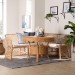 bali & pari Frayne Bohemian Light Honey Rattan 3-Piece Dining Nook Set - BSOAysi/Palm Short-3PC Dining Set