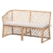 bali & pari Aysi Bohemian Light Honey Rattan 2-Piece Dining Nook Bench Set - BSOAysi-Light Honey Rattan-2PC Bench Set
