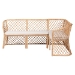 bali & pari Aysi Bohemian Light Honey Rattan 2-Piece Dining Nook Bench Set - BSOAysi-Light Honey Rattan-2PC Bench Set