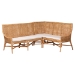 bali & pari Baako Bohemian Light Honey Rattan 2-Piece Dining Nook Bench Set