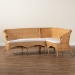 bali & pari Tamara Bohemian Light Honey Rattan 2-Piece Dining Nook Bench Set - BSOTamara-Light Honey Rattan-2PC Bench Set