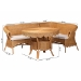 bali & pari Keitha Bohemian Light Honey Rattan 3-Piece Dining Nook Set - BSOTamara/Palm Short-3PC Dining Set