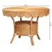 bali & pari Abena Bohemian Scalloped Light Honey Rattan Dining Table - BSOPalm Short-Round-Light Honey Rattan-DT