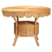 bali & pari Abena Bohemian Scalloped Light Honey Rattan Dining Table - BSOPalm Short-Round-Light Honey Rattan-DT