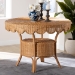 bali & pari Abena Bohemian Scalloped Light Honey Rattan Dining Table - BSOPalm Short-Round-Light Honey Rattan-DT
