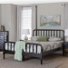 Baxton Studio Braith Farmhouse Black Spindle Wood Queen Size Platform Bed - BSOSW8620-Black-Queen