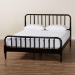 Baxton Studio Braith Farmhouse Black Spindle Wood Queen Size Platform Bed - BSOSW8620-Black-Queen