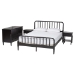 Baxton Studio Braith Farmhouse Black Spindle Wood King Size 4-Piece Bedroom Set with Two Nightstands
