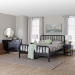 Baxton Studio Braith Farmhouse Black Spindle Wood King Size 4-Piece Bedroom Set with Two Nightstands - BSOChristina-Black-4PC King Bedroom Set