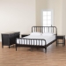 Baxton Studio Braith Farmhouse Black Spindle Wood King Size 4-Piece Bedroom Set with Two Nightstands - BSOChristina-Black-4PC King Bedroom Set