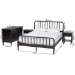 Baxton Studio Braith Farmhouse Black Spindle Wood King Size 4-Piece Bedroom Set with Two Nightstands - BSOChristina-Black-4PC King Bedroom Set