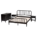 Baxton Studio Braith Farmhouse Black Spindle Wood King Size 4-Piece Bedroom Set with Two Nightstands - BSOChristina-Black-4PC King Bedroom Set