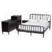 Baxton Studio Braith Farmhouse Black Spindle Wood Queen Size 4-Piece Bedroom Set