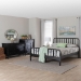 Baxton Studio Braith Farmhouse Black Spindle Wood Queen Size 4-Piece Bedroom Set - BSOSW8620-Black-4PC Queen Bedroom Set