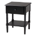Baxton Studio Braith Farmhouse Black Spindle Wood Queen Size 4-Piece Bedroom Set - BSOSW8620-Black-4PC Queen Bedroom Set
