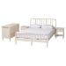 Baxton Studio Braith Farmhouse Ivory Spindle Wood King Size 4-Piece Bedroom Set with Two Nightstands