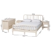Baxton Studio Braith Farmhouse Ivory Spindle Wood King Size 4-Piece Bedroom Set with Two Nightstands - BSOChristina-Ivory-4PC King Bedroom Set