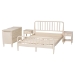 Baxton Studio Braith Farmhouse Ivory Spindle Wood King Size 4-Piece Bedroom Set with Two Nightstands - BSOChristina-Ivory-4PC King Bedroom Set