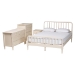 Baxton Studio Braith Farmhouse Ivory Spindle Wood King Size 4-Piece Bedroom Set