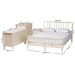 Baxton Studio Braith Farmhouse Ivory Spindle Wood King Size 4-Piece Bedroom Set - BSOSW8620-Ivory-4PC King Bedroom Set