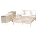 Baxton Studio Braith Farmhouse Ivory Spindle Wood King Size 4-Piece Bedroom Set - BSOSW8620-Ivory-4PC King Bedroom Set