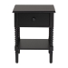 Baxton Studio Braith Farmhouse Black Spindle Wood 1-Drawer Nightstand - BSOSW8000-88NS-Black-NS
