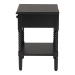 Baxton Studio Braith Farmhouse Black Spindle Wood 1-Drawer Nightstand - BSOSW8000-88NS-Black-NS