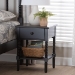 Baxton Studio Braith Farmhouse Black Spindle Wood 1-Drawer Nightstand - BSOSW8000-88NS-Black-NS