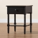Baxton Studio Braith Farmhouse Black Spindle Wood 1-Drawer Nightstand - BSOSW8000-88NS-Black-NS