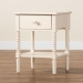 Baxton Studio Braith Farmhouse Ivory Spindle Wood 1-Drawer Nightstand - BSOSW8000-88NS-Ivory-NS