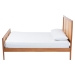 Baxton Studio Walthard Mid-Century Light Walnut King Platform Bed with Woven Rattan - BSOSW8632-Light Walnut/Rattan-King