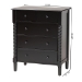 Baxton Studio Braith Farmhouse Black Spindle Wood 5-Drawer Chest - BSOSW8000-88CH5D-Black-Chest