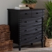 Baxton Studio Braith Farmhouse Black Spindle Wood 5-Drawer Chest - BSOSW8000-88CH5D-Black-Chest