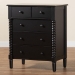 Baxton Studio Braith Farmhouse Black Spindle Wood 5-Drawer Chest - BSOSW8000-88CH5D-Black-Chest