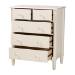 Baxton Studio Braith Farmhouse Ivory Spindle Wood 5-Drawer Chest - BSOSW8000-88CH5D-Ivory-Chest
