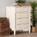 Baxton Studio Braith Farmhouse Ivory Spindle Wood 5-Drawer Chest - BSOSW8000-88CH5D-Ivory-Chest
