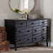 Baxton Studio Braith Farmhouse Black Spindle Wood 7-Drawer Dresser - BSOSW8000-88D7D-Black-Dresser