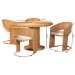 bali & pari Akiko Bohemian Light Honey Rattan 5-Piece Dining Set - BSOAkiko-Light Honey-5PC Dining Set