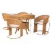 bali & pari Arisu Bohemian Light Honey Rattan 5-Piece Dining Set - BSOArisu-Light Honey-5PC Dining Set
