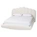 Baxton Studio Grenier Modern Cream Boucle Fabric Queen Size Floating Bed