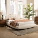 Baxton Studio Grenier Modern Cream Boucle Fabric Queen Size Floating Bed - BSOBBT61329-Floating Bed-Cream-Queen